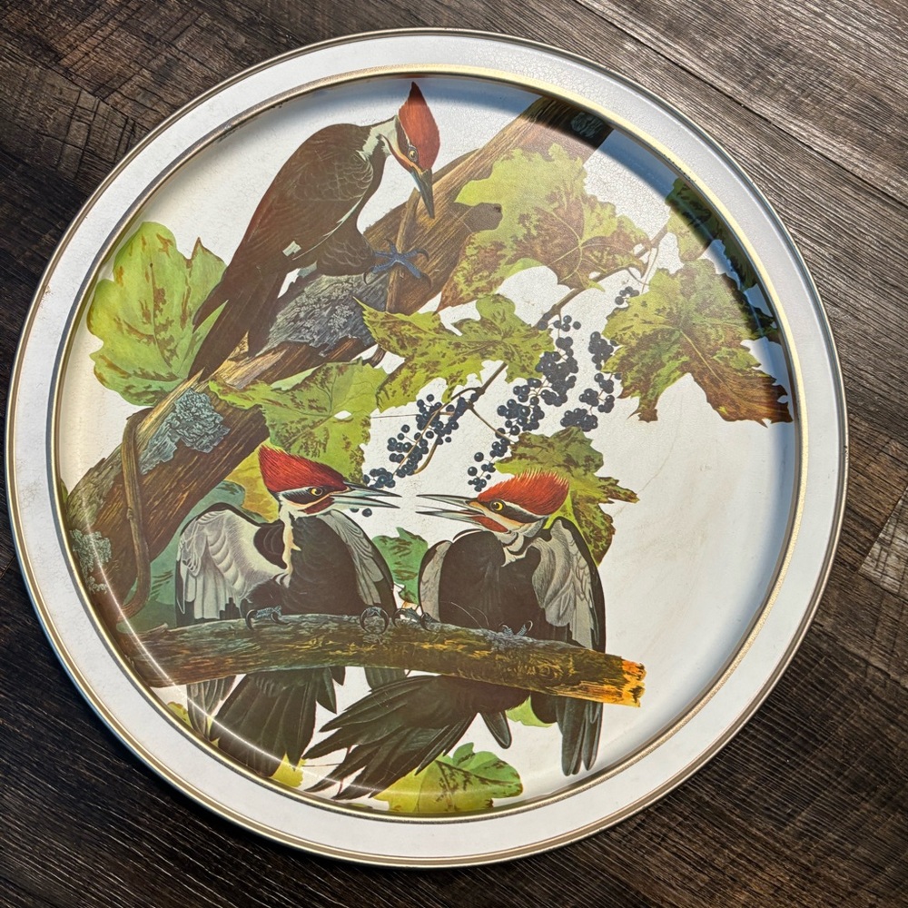 Vintage Sunshine Biscuits Audubon’s America Series Pileated Woodpecker Tray